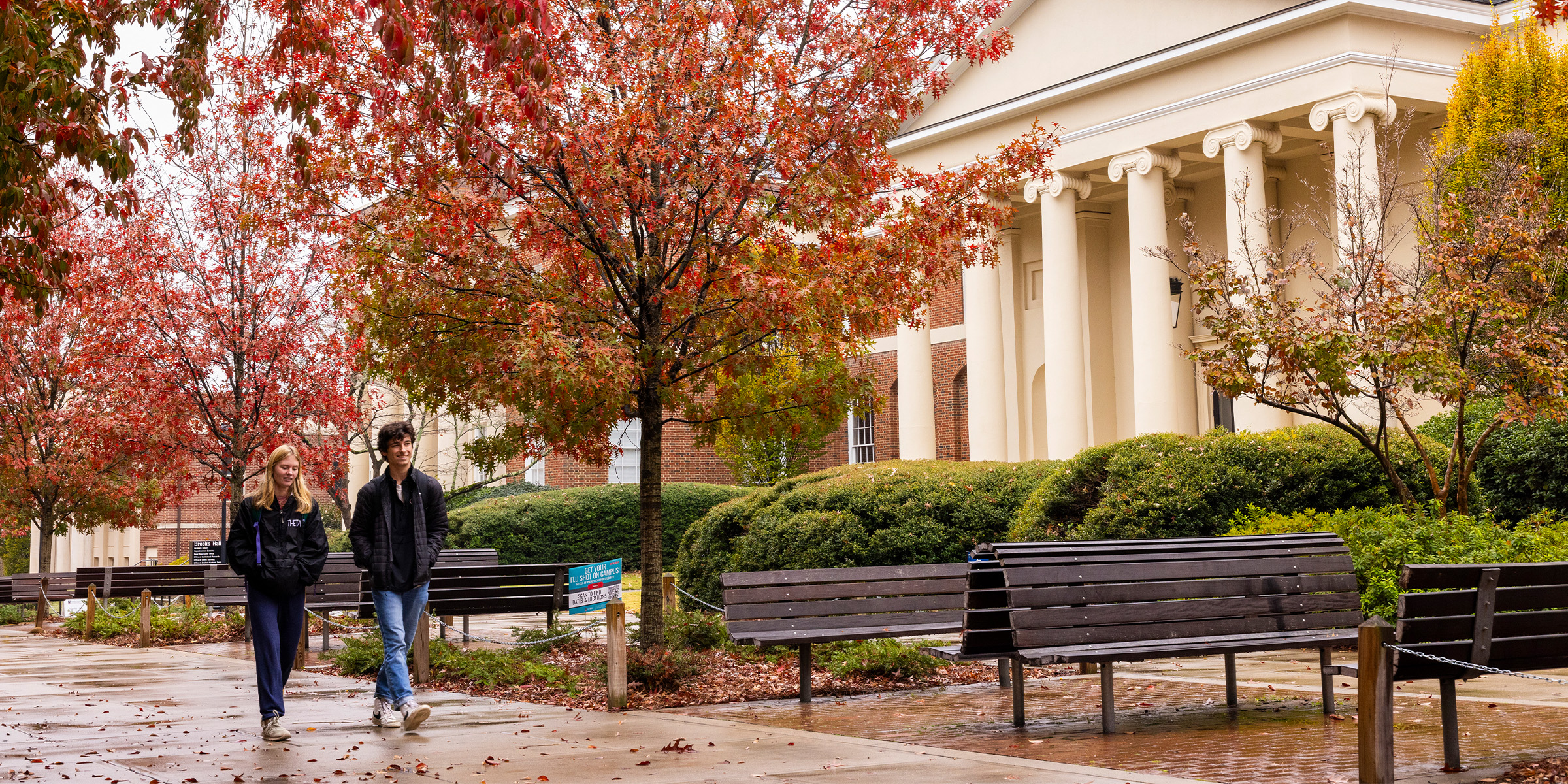 Brooks Hall Fall Rain
