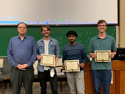 Outstanding Teaching Assistant Award: Whit Weinmann, Greg Ellison, Jeevan Jankar